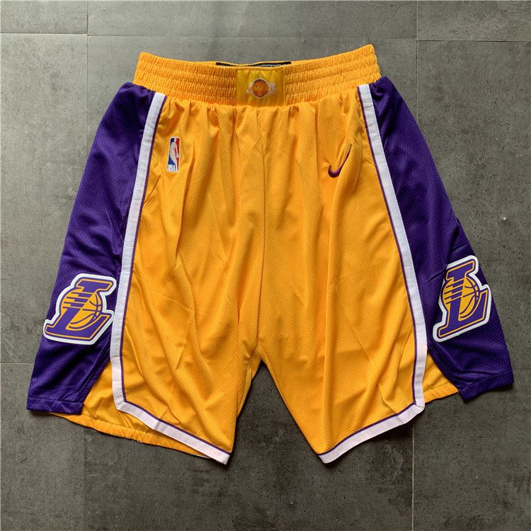 Men NBA Los Angeles Lakers yellow Nike Shorts 04161->los angeles lakers->NBA Jersey